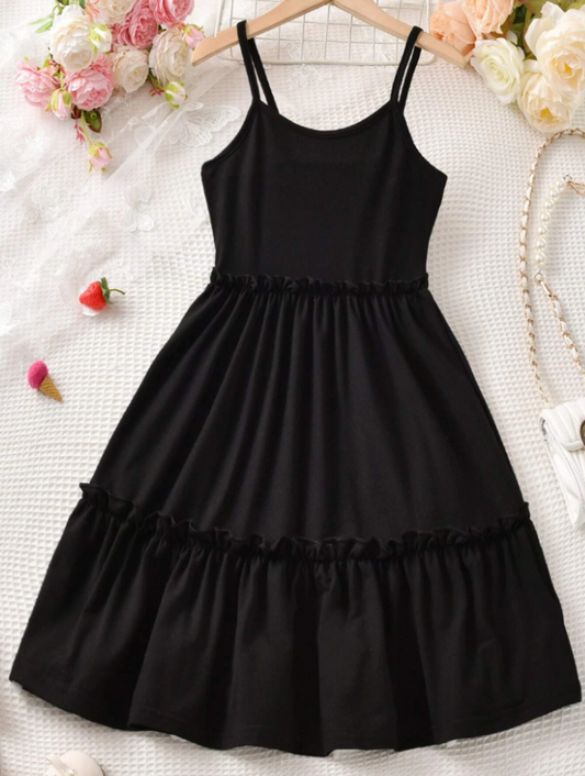 Shein Uk girls sleeveless black dress