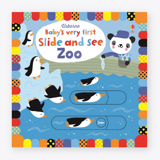 "Usborne first slide and see zoo -board books for babies"