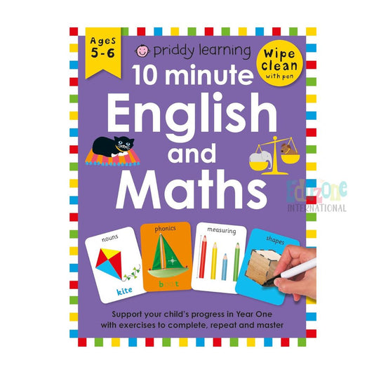 "Wipe and Clean 10 Minutes Math and English Workbook for Kids"
