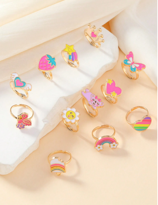 "Kids|Girls Alloy Ring Set"