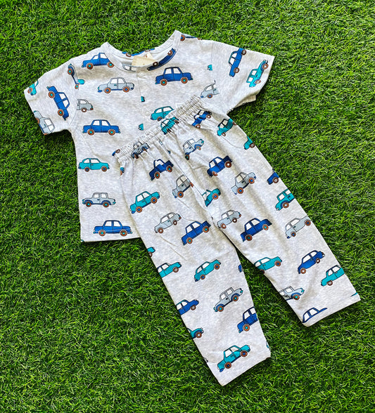 Soft & Cozy Car Print Pajamas for Boys - Ages 6 to 36 Months | Perfect for a Good Night's Sleep"