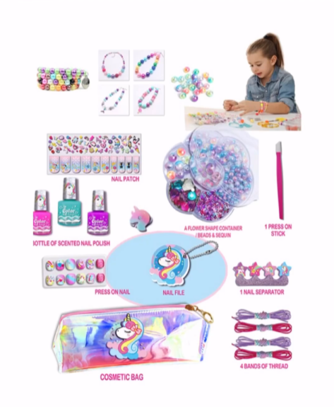 Bracelet N  Nail Art Kit for Girls, Kids Nail Polish Play Set Birthday Christmas Gift for Kids Age 5-12